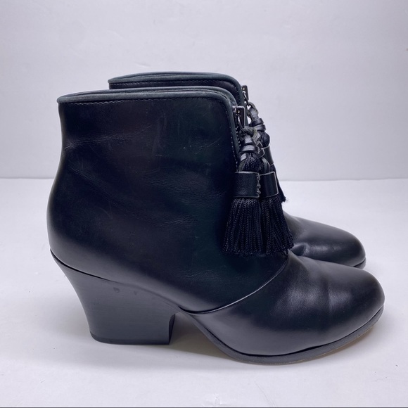 Rag & Bone Darcy Tassel Black Leather Booties - Picture 2 of 6